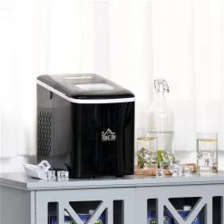 Machine à glaçons en forme de cube HomCom autoportante de 27 lb avec porte relevable, noir -HOMCOM Soldes 2022 330932499 AlternateImage3 l