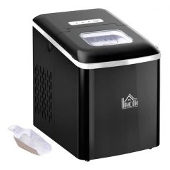 Machine à glaçons en forme de cube HomCom autoportante de 27 lb avec porte relevable, noir
