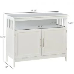 Buffet classique HomCom en composite blanc -HOMCOM Soldes 2022 330932503 AlternateImage2 l