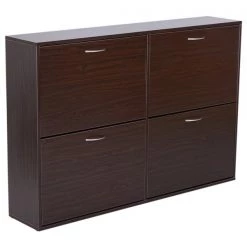 Armoire à chaussures compacte brun foncé Homcom en bois avec tiroirs inclinables 8 Armoire à chaussures compacte brun foncé Homcom en bois avec tiroirs inclinables -HOMCOM Soldes 2022 330932505 AlternateImage3 l