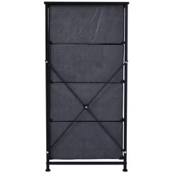 Commode de rangement à 4 compartiments par HomCom en acier noir 7 Commode de rangement à 4 compartiments par HomCom en acier noir -HOMCOM Soldes 2022 330932508 AlternateImage3 l