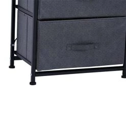 Commode de rangement à 4 compartiments par HomCom en acier noir 8 Commode de rangement à 4 compartiments par HomCom en acier noir -HOMCOM Soldes 2022 330932508 AlternateImage4 l