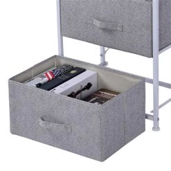 Commode de rangement à 4 compartiments par HomCom en acier blanc -HOMCOM Soldes 2022 330932510 AlternateImage4 l