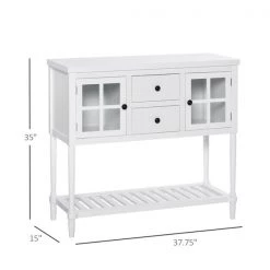 Table console moderne par HomCom en bois blanc 7 Table console moderne par HomCom en bois blanc -HOMCOM Soldes 2022 330932515 AlternateImage2 l