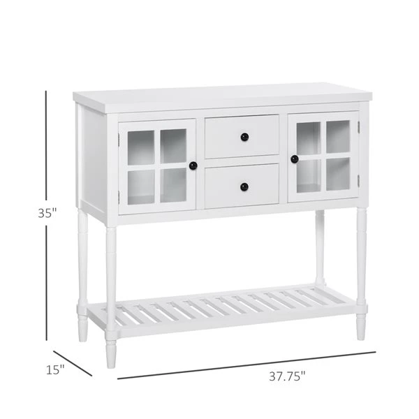 Table console moderne par HomCom en bois blanc 3 Table console moderne par HomCom en bois blanc – Image 3