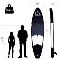 Planche à pagaie gonflable noire Homcom de 120 po x 30 po en PVC avec accessoires 6 Planche à pagaie gonflable noire Homcom de 120 po x 30 po en PVC avec accessoires -HOMCOM Soldes 2022 330932516 AlternateImage2 l