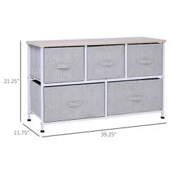 Commode de rangement à 5 compartiments par HomCom en acier gris -HOMCOM Soldes 2022 330932528 AlternateImage2 l