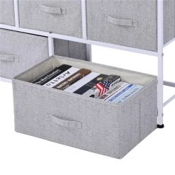 Commode de rangement à 5 compartiments par HomCom en acier gris -HOMCOM Soldes 2022 330932528 AlternateImage4 l