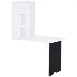 Bureau en forme de L blanc par HomCom moderne et contemporain de 30,75 po