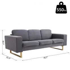 Sofa moderne HomCom en lin gris -HOMCOM Soldes 2022 330932537 AlternateImage2 l