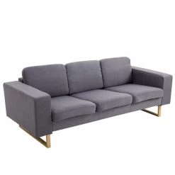 Sofa moderne HomCom en lin gris