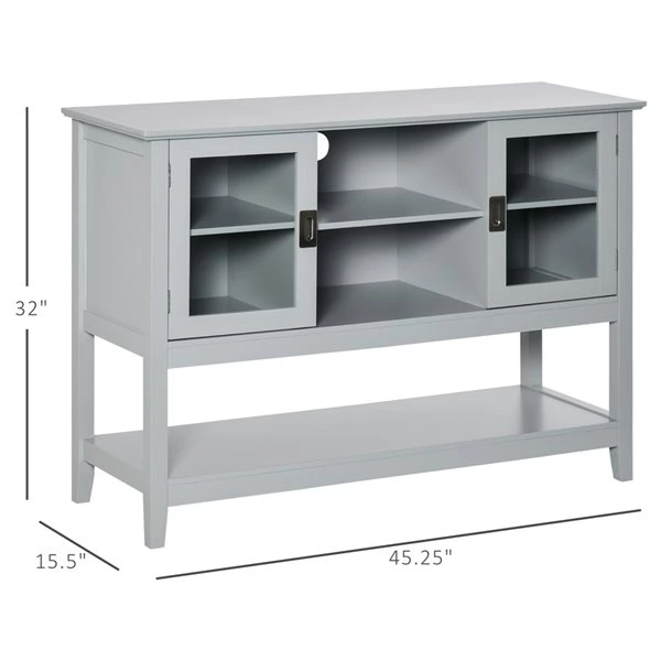 Table console moderne par HomCom en bois gris 3 Table console moderne par HomCom en bois gris – Image 3