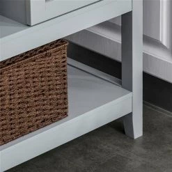 Table console moderne par HomCom en bois gris 9 Table console moderne par HomCom en bois gris -HOMCOM Soldes 2022 330932543 AlternateImage4 l