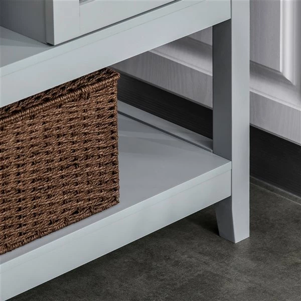 Table console moderne par HomCom en bois gris 5 Table console moderne par HomCom en bois gris – Image 5