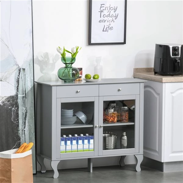 Buffet HomCom en composite gris 3 Buffet HomCom en composite gris – Image 3