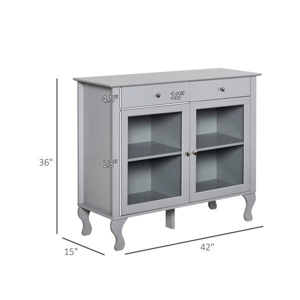 Buffet HomCom en composite gris 4 Buffet HomCom en composite gris – Image 4