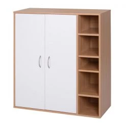 Armoire à chaussures contemporaine blanche Homcom en bois avec compartiments