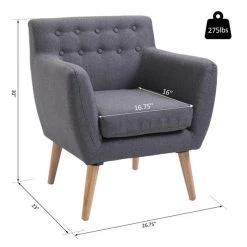 Fauteuil d'appoint moderne par HomCom en lin gris 7 Fauteuil d'appoint moderne par HomCom en lin gris -HOMCOM Soldes 2022 330932568 AlternateImage2 l