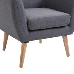Fauteuil d'appoint moderne par HomCom en lin gris 9 Fauteuil d'appoint moderne par HomCom en lin gris -HOMCOM Soldes 2022 330932568 AlternateImage4 l