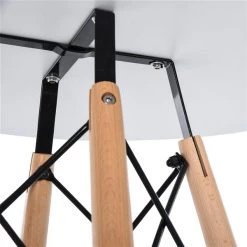 Table basse ronde blanche Homcom de style nordique avec pattes en bois de hêtre -HOMCOM Soldes 2022 330936141 AlternateImage4 l