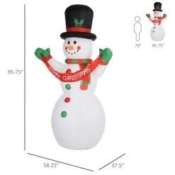 Bonhomme de neige de Noël gonflable avec DEL par HomCom de 95,75 po 7 Bonhomme de neige de Noël gonflable avec DEL par HomCom de 95,75 po -HOMCOM Soldes 2022 330936147 AlternateImage2 l