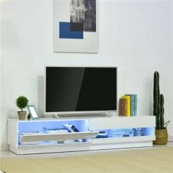 Meuble télé HomCom, blanc 7 Meuble télé HomCom, blanc -HOMCOM Soldes 2022 330936148 AlternateImage2 l