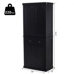 Garde-manger autoportant HomCom en bois composite noir de 29,92 po l. -HOMCOM Soldes 2022 330936153 AlternateImage2 l