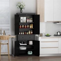 Garde-manger autoportant HomCom en bois composite noir de 29,92 po l. -HOMCOM Soldes 2022 330936153 AlternateImage3 l