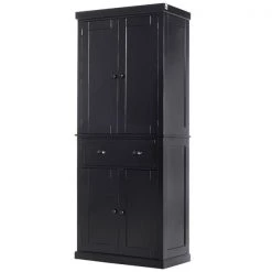 Garde-manger autoportant HomCom en bois composite noir de 29,92 po l.