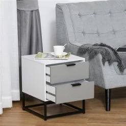 Table de chevet HomCom blanc et noir -HOMCOM Soldes 2022 330936155 AlternateImage2 l