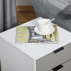 Table de chevet HomCom blanc et noir -HOMCOM Soldes 2022 330936155 AlternateImage3 l
