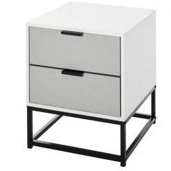 Table de chevet HomCom blanc et noir
