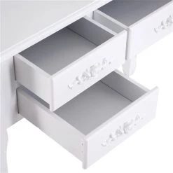 Coiffeuse de 35,5 po par HomCom avec 7 tiroirs, blanc -HOMCOM Soldes 2022 330936159 AlternateImage4 l