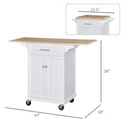 Chariot de cuisine HomCom avec base en bois blanc et dessus en bois de pin jaune du Sud de 17,99 po x 47,09 po x 35,91 po 7 Chariot de cuisine HomCom avec base en bois blanc et dessus en bois de pin jaune du Sud de 17,99 po x 47,09 po x 35,91 po -HOMCOM Soldes 2022 330936167 AlternateImage2 l