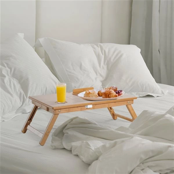 Bureau d'ordinateur portable moderne et contemporain HomCom fauve de 21,65 po 2 Bureau d'ordinateur portable moderne et contemporain HomCom fauve de 21,65 po – Image 2