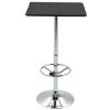 Table haute carrée moderne Homcom en similicuir avec repose-pieds ajustable