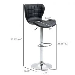 Tabourets de bar pivotants noirs Homcom en similicuir avec hauteur ajustable, ensemble de 2 -HOMCOM Soldes 2022 330936185 AlternateImage2 l