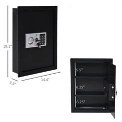 Coffre-fort numérique mural Homcom en acier noir pour la maison -HOMCOM Soldes 2022 330936187 AlternateImage2 l