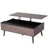 Table basse en composite gris par HomCom avec plateau relevable et cadre en acier