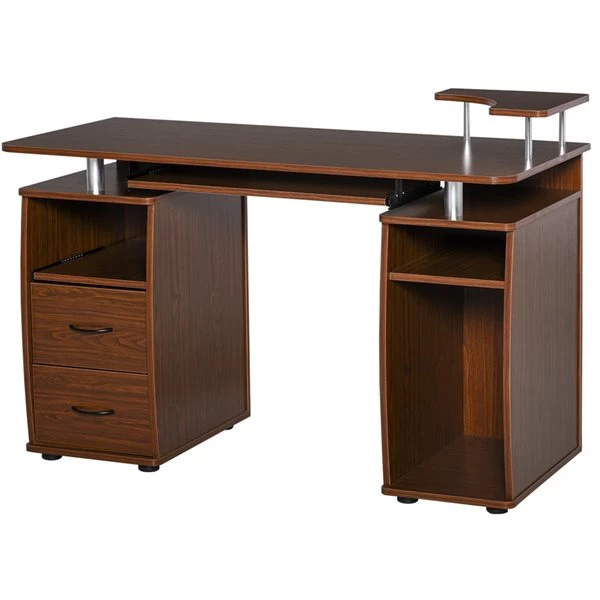 Bureau d'ordinateur moderne et contemporain HomCom brun de 47,24 po 4 Bureau d'ordinateur moderne et contemporain HomCom brun de 47,24 po – Image 4