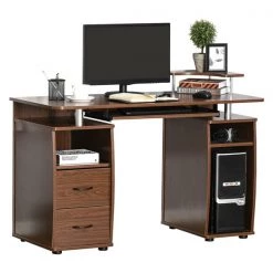 Bureau d'ordinateur moderne et contemporain HomCom brun de 47,24 po