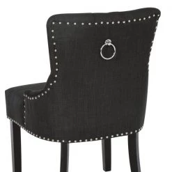 Chaise d'appoint contemporaine par HomCom rembourrée en lin gris foncé avec cadre en bois -HOMCOM Soldes 2022 330936199 AlternateImage3 l