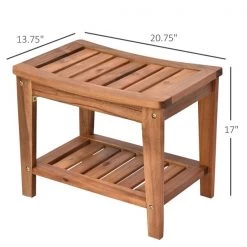Siège de douche autoportant HomCom en bois, conforme à l'ADA -HOMCOM Soldes 2022 330936202 AlternateImage2 l
