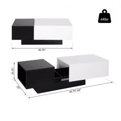 Table basse moderne par HomCom en composite noir et blanc -HOMCOM Soldes 2022 330936203 AlternateImage2 l
