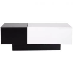 Table basse moderne par HomCom en composite noir et blanc -HOMCOM Soldes 2022 330936203 AlternateImage3 l