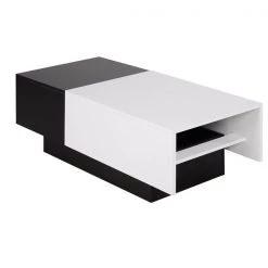 Table basse moderne par HomCom en composite noir et blanc -HOMCOM Soldes 2022 330936203 AlternateImage4 l