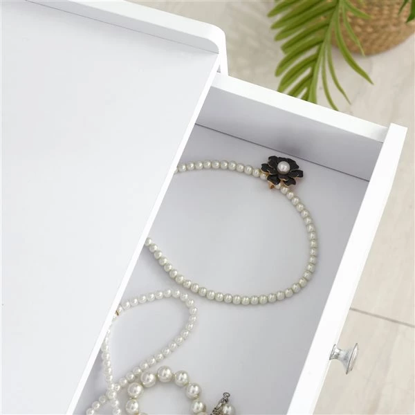 Coiffeuse de 31,5 po par HomCom en bois blanc 4 Coiffeuse de 31,5 po par HomCom en bois blanc – Image 4