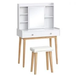 Coiffeuse de 31,5 po par HomCom en bois blanc