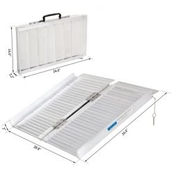 Rampe pour fauteuils roulants pliante en aluminium par HomCom conforme à l'ADA de 2 pi x 28,3 po 7 Rampe pour fauteuils roulants pliante en aluminium par HomCom conforme à l'ADA de 2 pi x 28,3 po -HOMCOM Soldes 2022 330936208 AlternateImage2 l