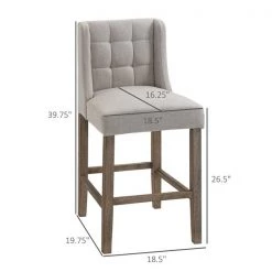 Tabourets de bar rembourrés beiges Homcom de style moderne avec repose-pieds, ensemble de 2 -HOMCOM Soldes 2022 330936210 AlternateImage2 l